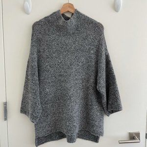 Zara Women Turtleneck Italian Yarn Gray Sweater S